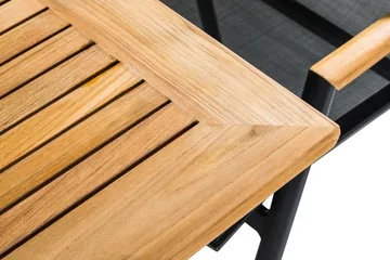 Las Vegas Matgrupp Utomhus Las Vegas 220-280 + 6 Positionsstol Lyx - Svart Teak - Products - Utemöbler & utemiljö - Utegrupp - Matgrupp utomhus