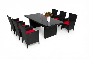 Majestic Matgrupp 210 + 6 Thor Fåtölj - Svart/Svart - Products - Utemöbler & utemiljö - Utegrupp - Matgrupp utomhus