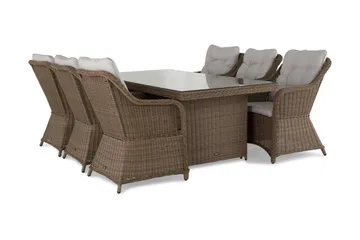 Marcus Matgrupp 200 + 6 Fåtöljer m Dyna - Natur - Products - Utemöbler & utemiljö - Utegrupp - Matgrupp utomhus