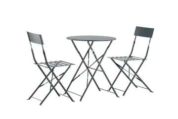 Marseille Caféset Rund Ø60 cm + 2 Matstolar Utomhus - Mörkgrå - Products - Utemöbler & utemiljö - Utegrupp - Cafegrupp & cafeset