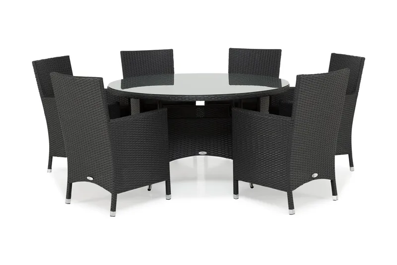 Thor Matgrupp Ø140 + 6 Thor Fåtölj - Svart - Products - Utemöbler & utemiljö - Utegrupp - Matgrupp utomhus