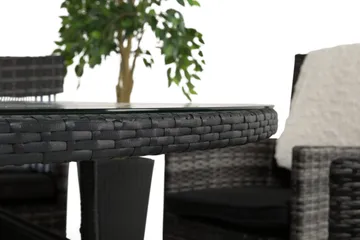 Thor Matgrupp Ø140 + 6 Thor Fåtölj - Svart/Grå - Products - Utemöbler & utemiljö - Utegrupp - Matgrupp utomhus
