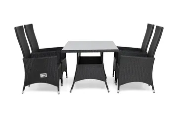 Thor Matgrupp Utomhus 140 + 4 Jenny Ställbar Fåtölj - Svart/Svart - Products - Utemöbler & utemiljö - Utegrupp - Matgrupp utomhus