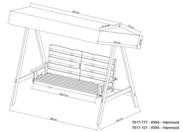 Landet Hammock utomhus gunga med tak 195x125x159 - Blå / Vit - Products - Utemöbler & utemiljö - Utesoffa - Hammock