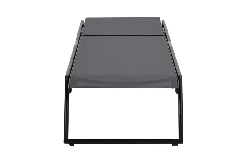 Monaco Solsäng med justerbar rygg i aluminium grå textil, Svart