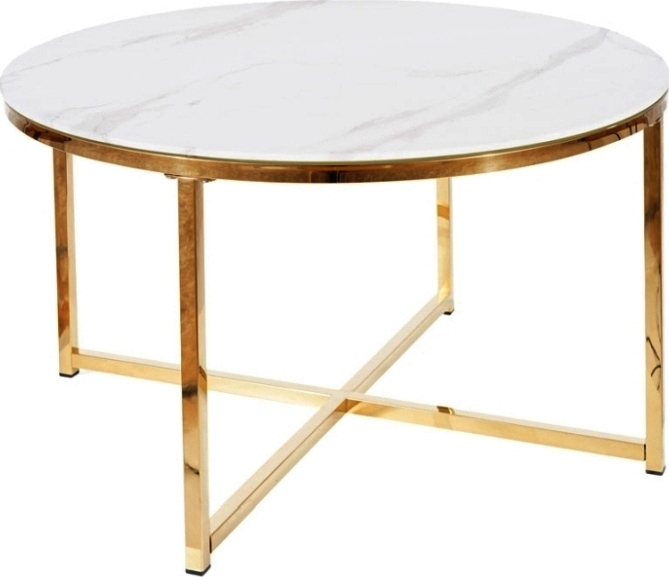 Salma salongbord - Hvit/gull