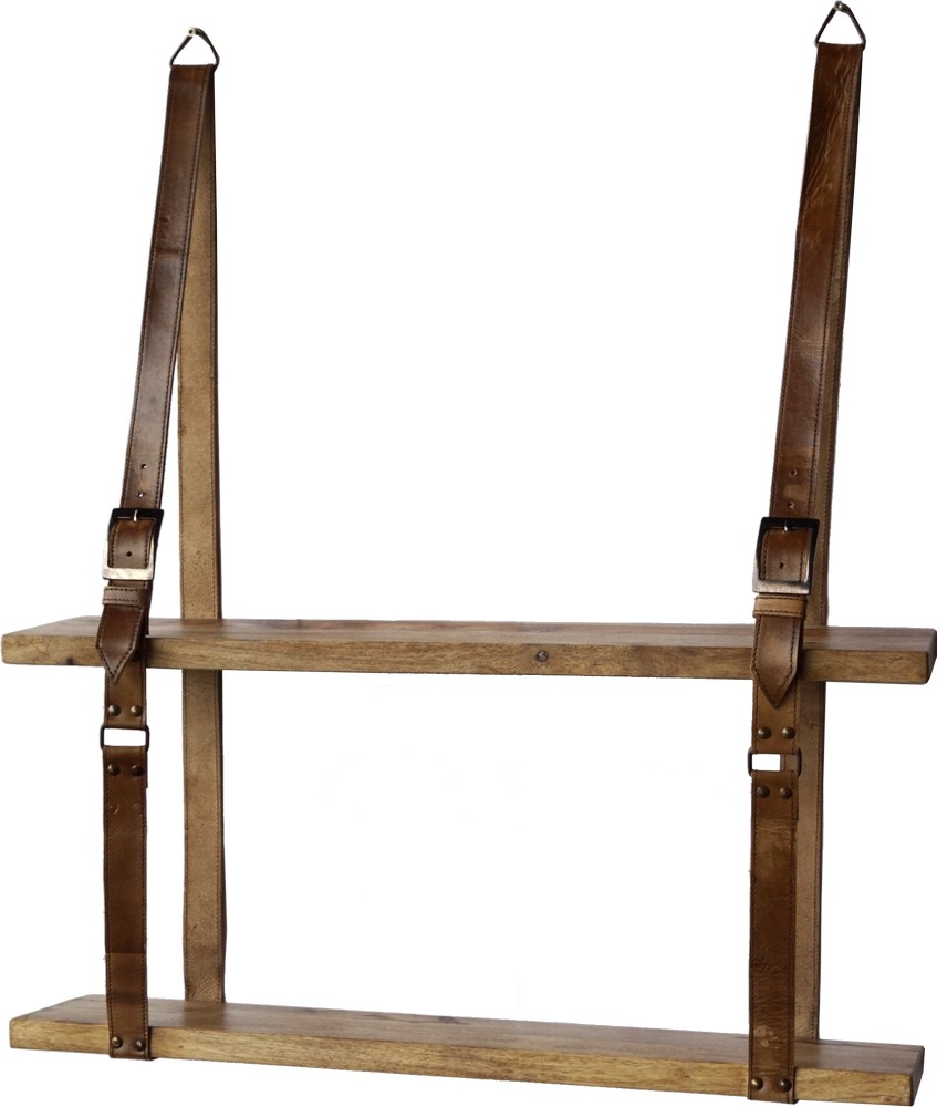 Umeå vegghylle - Tre/lær Umeå vegghylle - Tre/lær