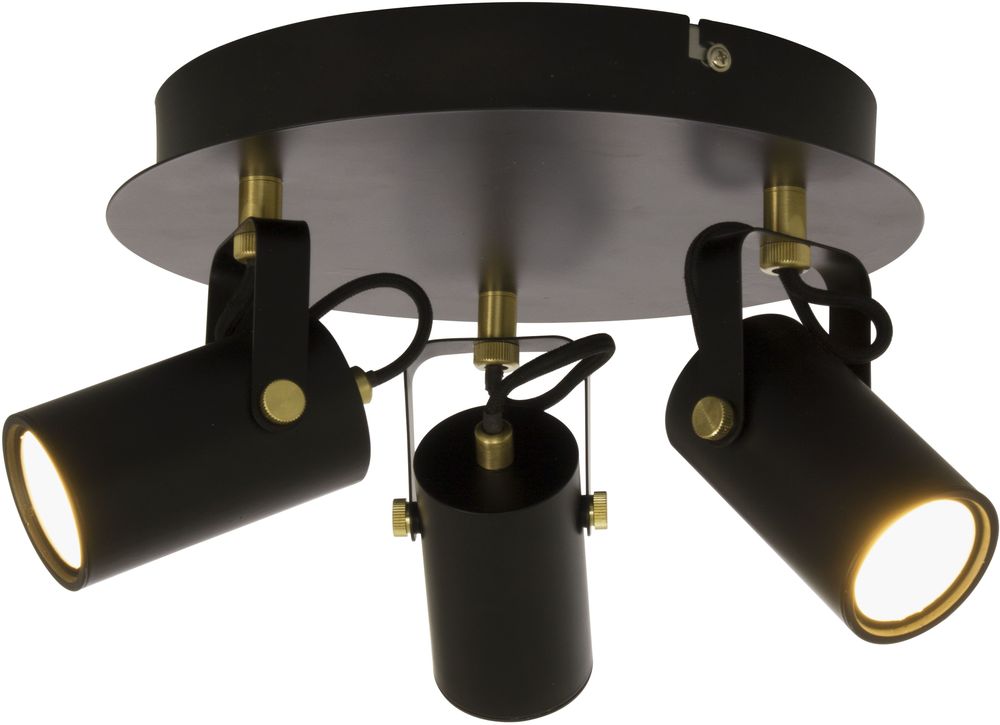 Spotlight Cilindro - Svart / matt messing Spotlight Cilindro - Svart / matt messing