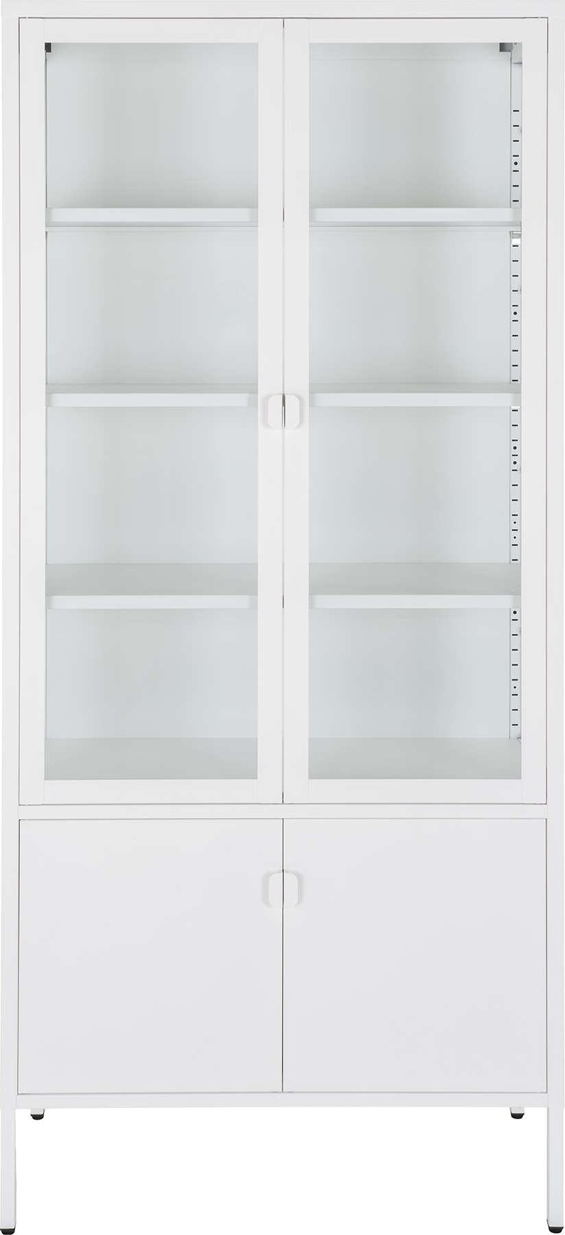 Brisbane glassskap 80 x 35 x 180 cm - Hvit