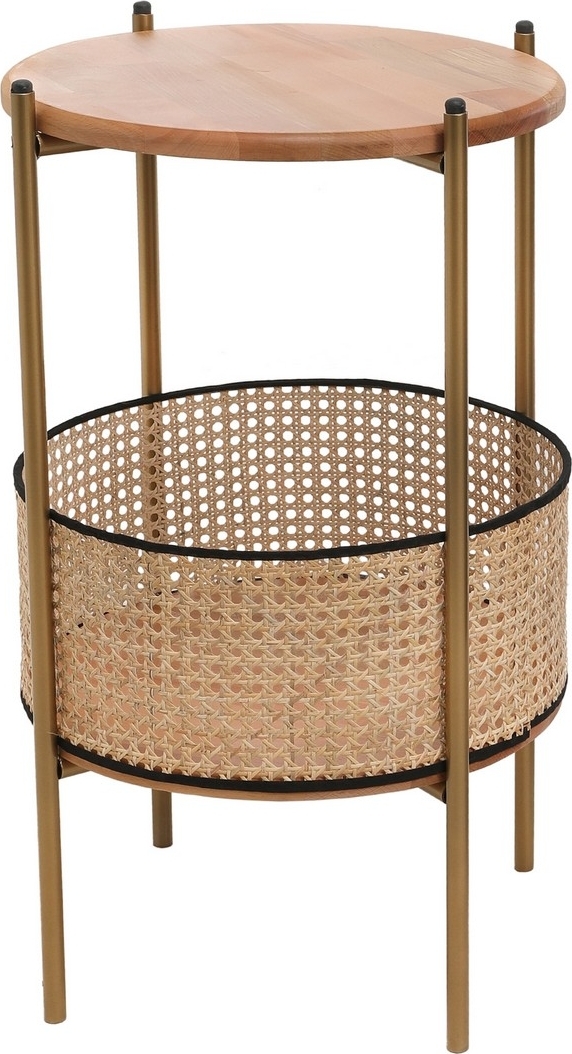 Pergo sidebord med kurv �40 cm - Eik