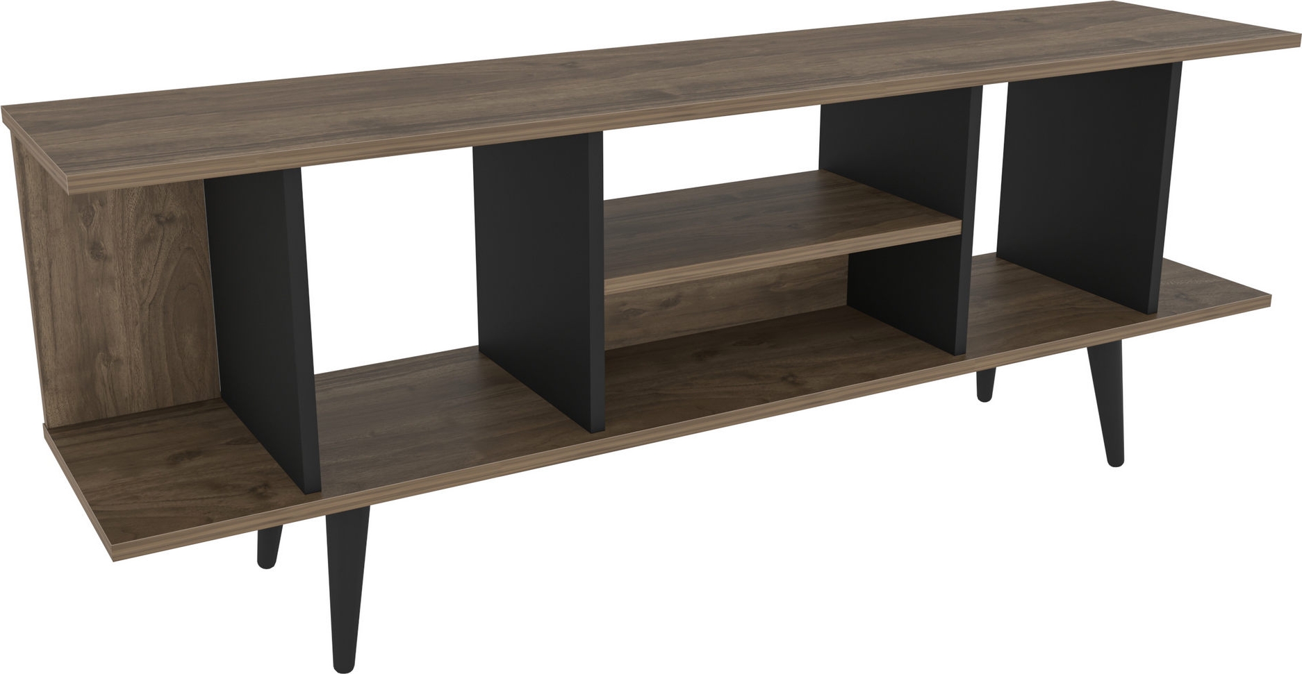 Akya mediabenk - Valnøtt/svart Akya mediabenk - Valnøtt/svart