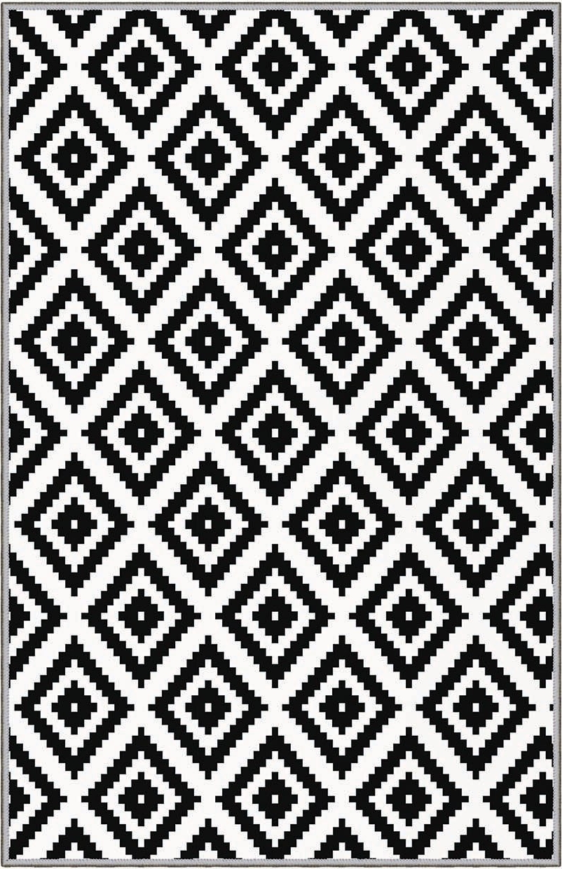 Intersect teppe 120 x 180 cm - Sort/hvitt