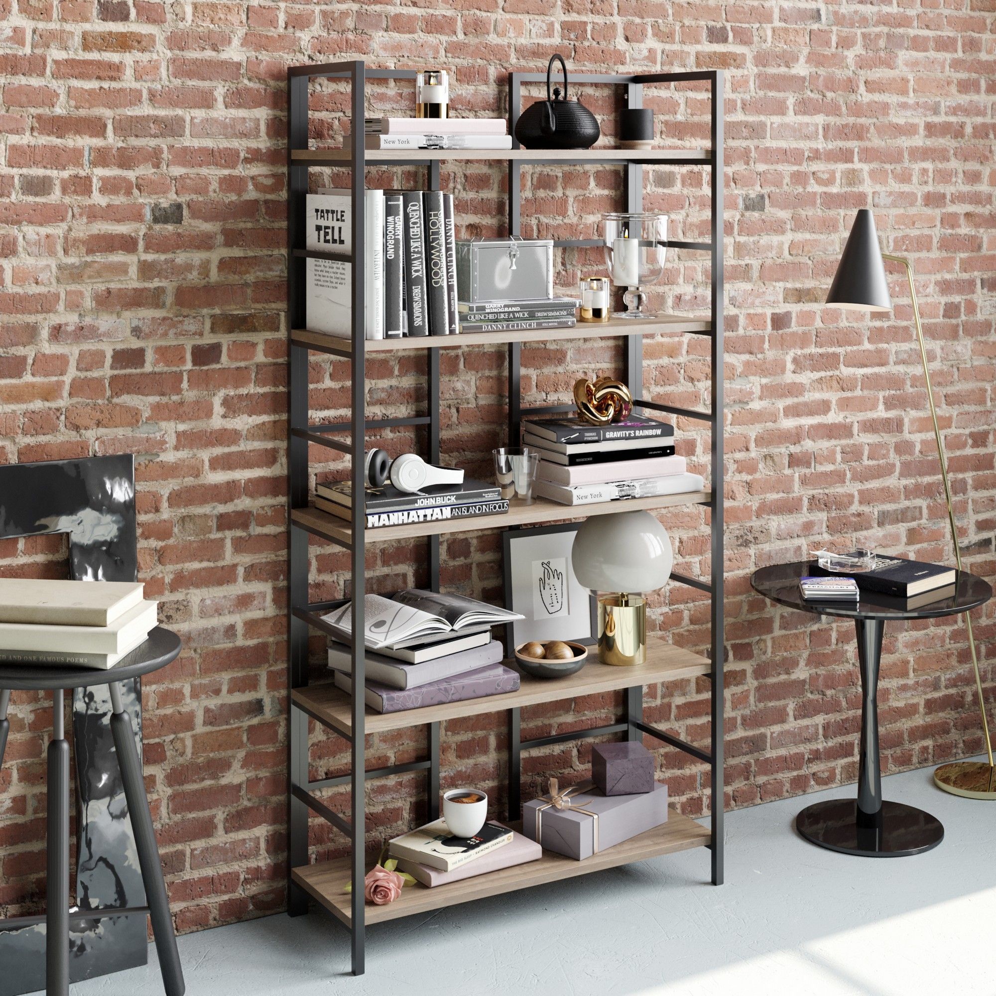 Tinleys bokhylle - Valn�tt/svart