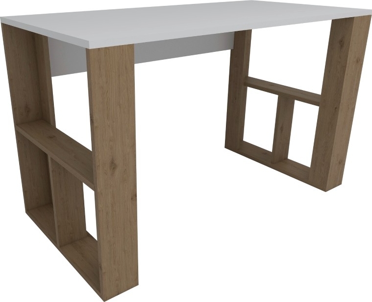 Carmen skrivebord - Hvit/eik