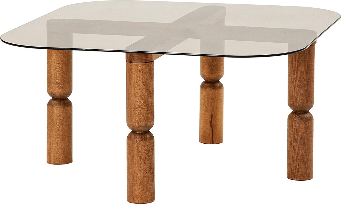 Kei salongbord 80 x 80 cm - Valnøtt/bronse Kei salongbord 80 x 80 cm - Valnøtt/bronse