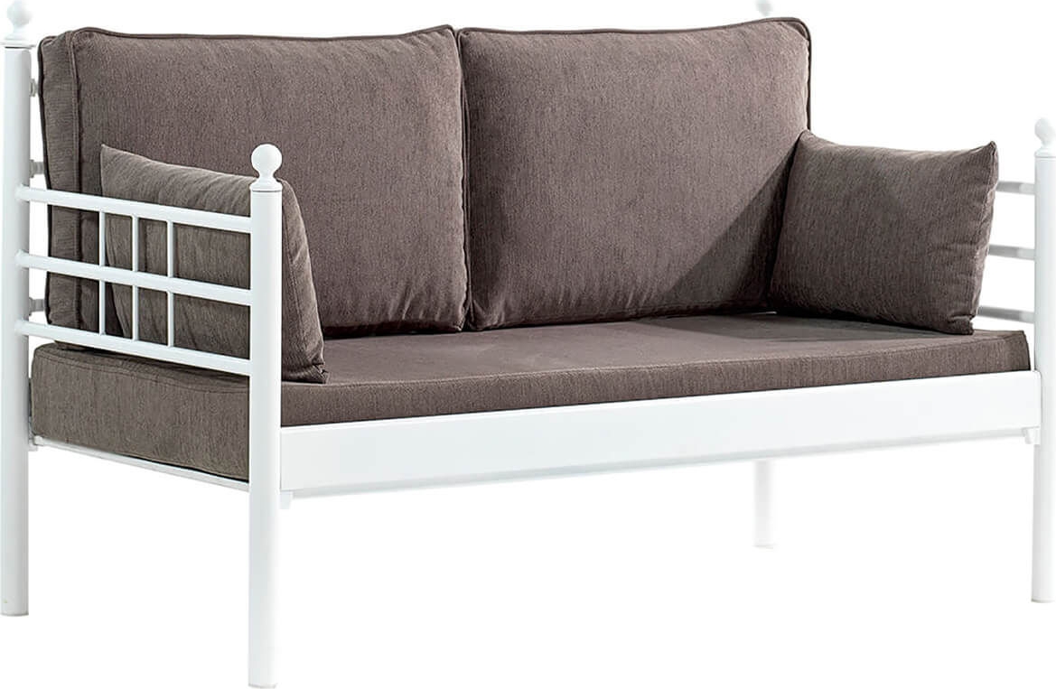 Manyas 2-seters utesofa - Hvit/brun + M�belrengj�ring