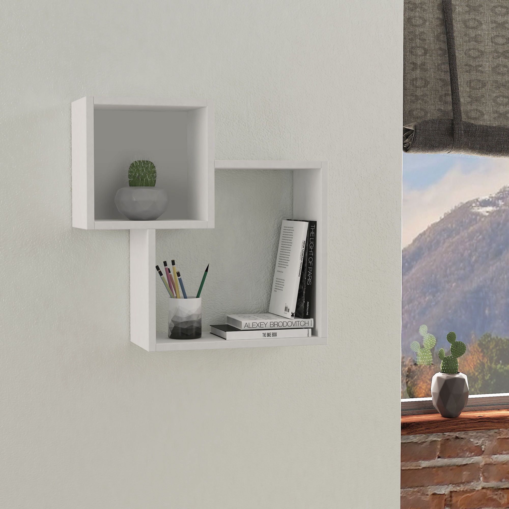 Diamond vegghylle - Hvit