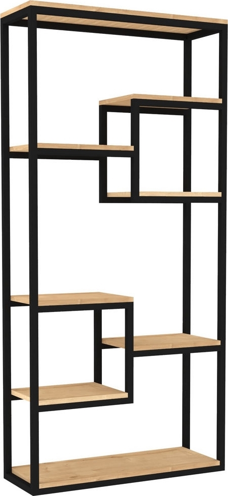Emina bokhylle - Safir eik/svart