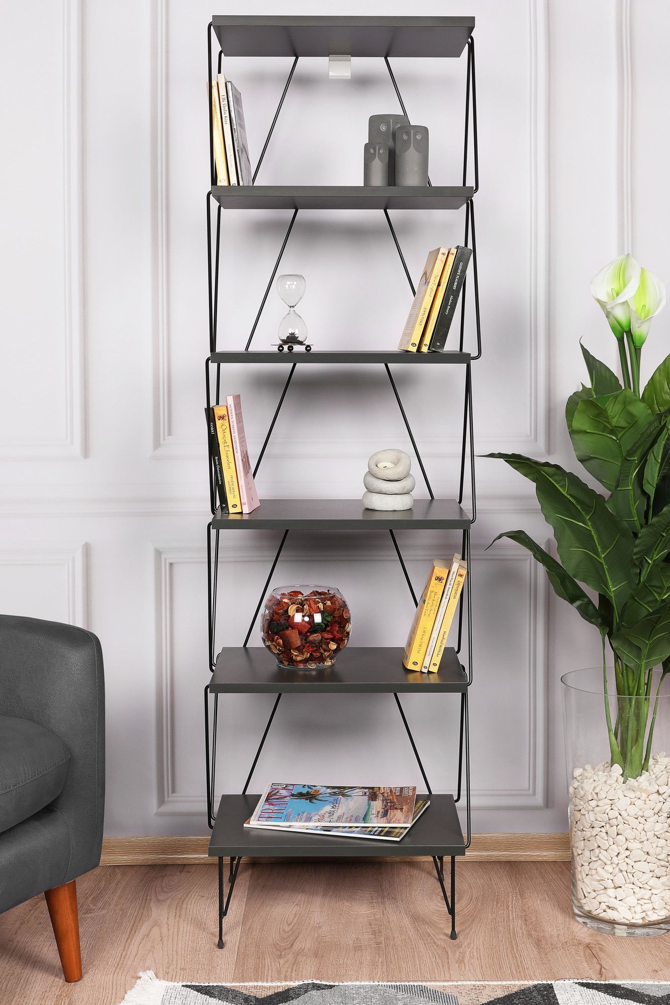 Balaban bokhylle - Antrasitt Balaban bokhylle - Antrasitt