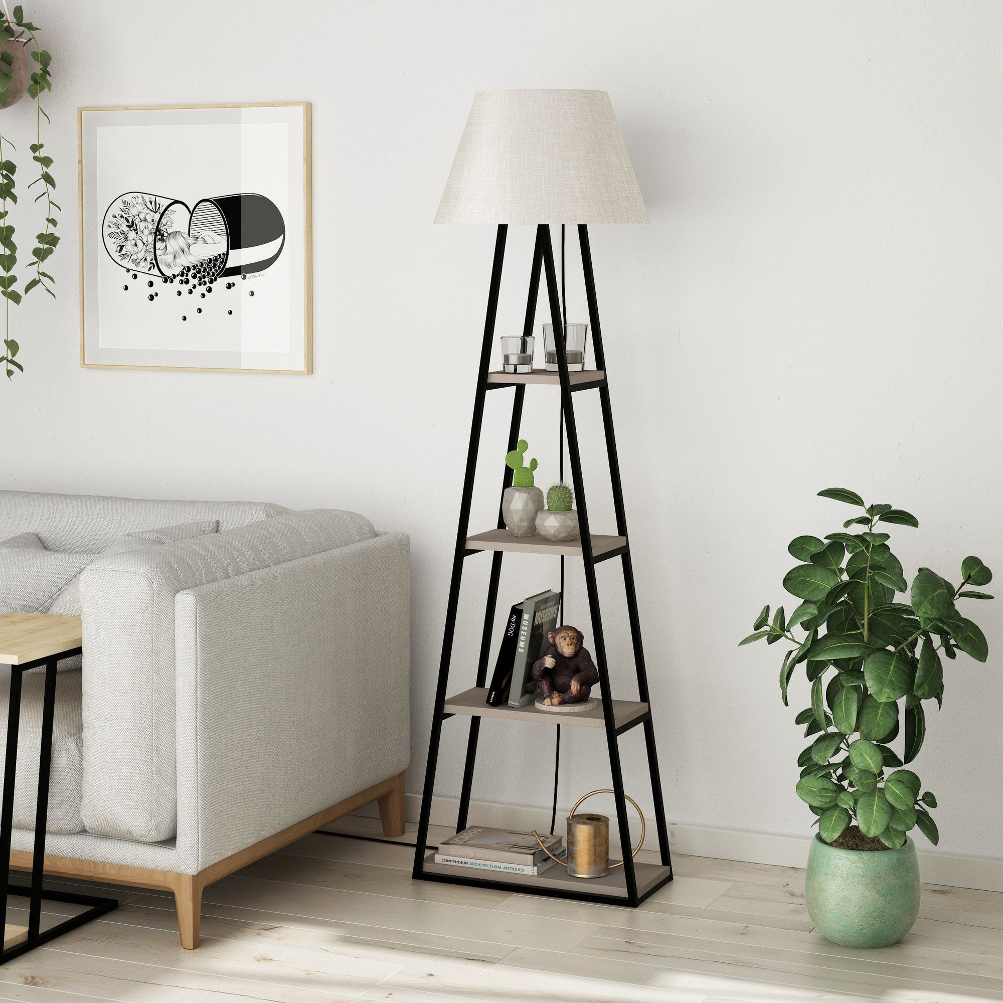 Pal gulvlampe - Lys mokka/lin Pal gulvlampe - Lys mokka/lin