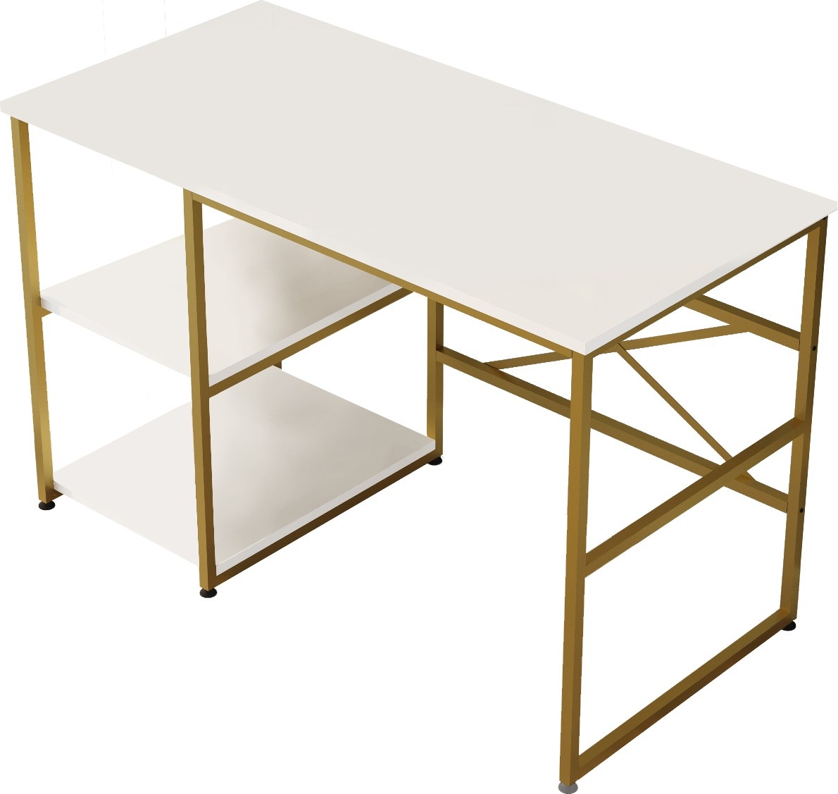 Voyage skrivebord 23, 120 x 60 cm - Hvit/gull Voyage skrivebord 23, 120 x 60 cm - Hvit/gull