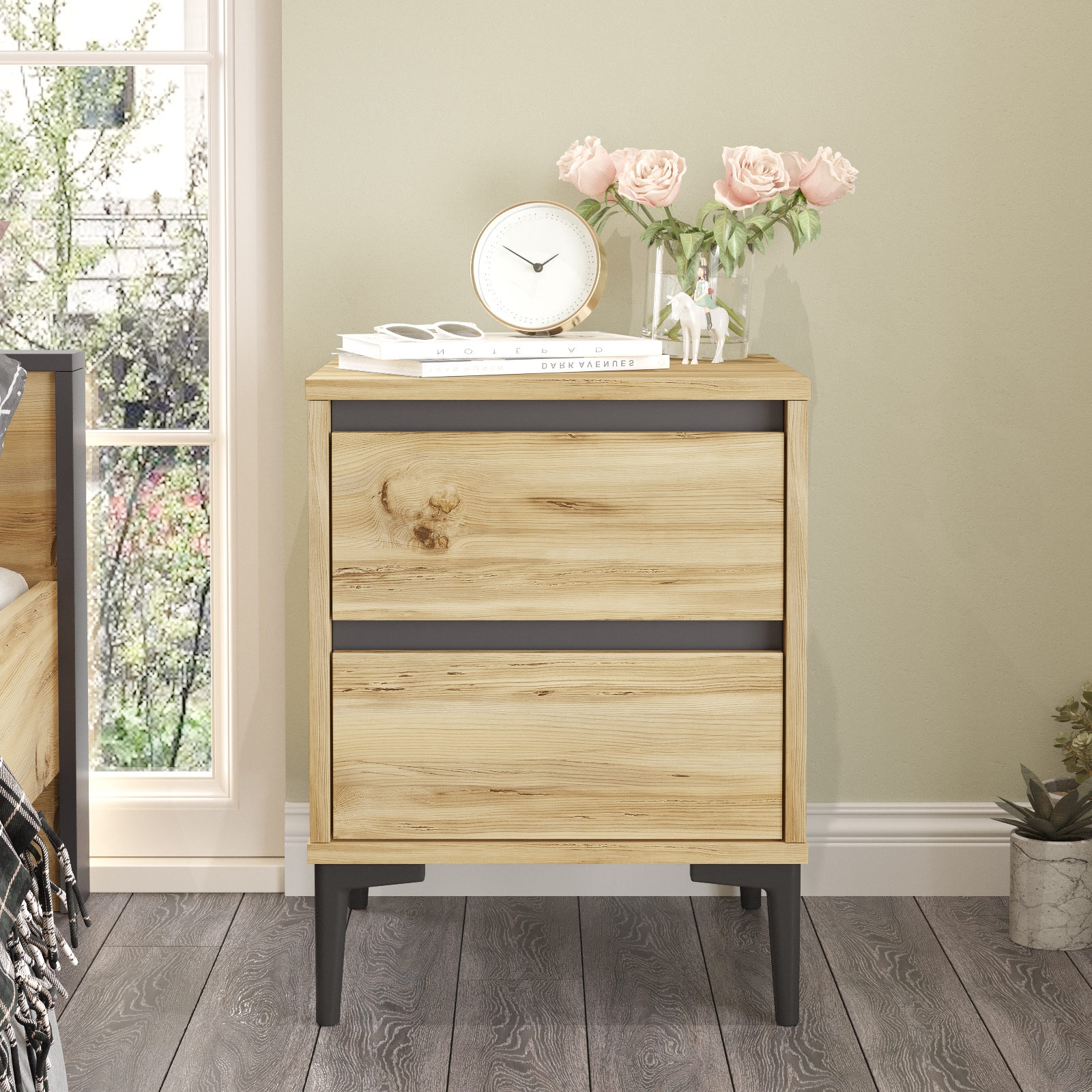 Aristo nattbord - Filt/antrasitt Aristo nattbord - Filt/antrasitt