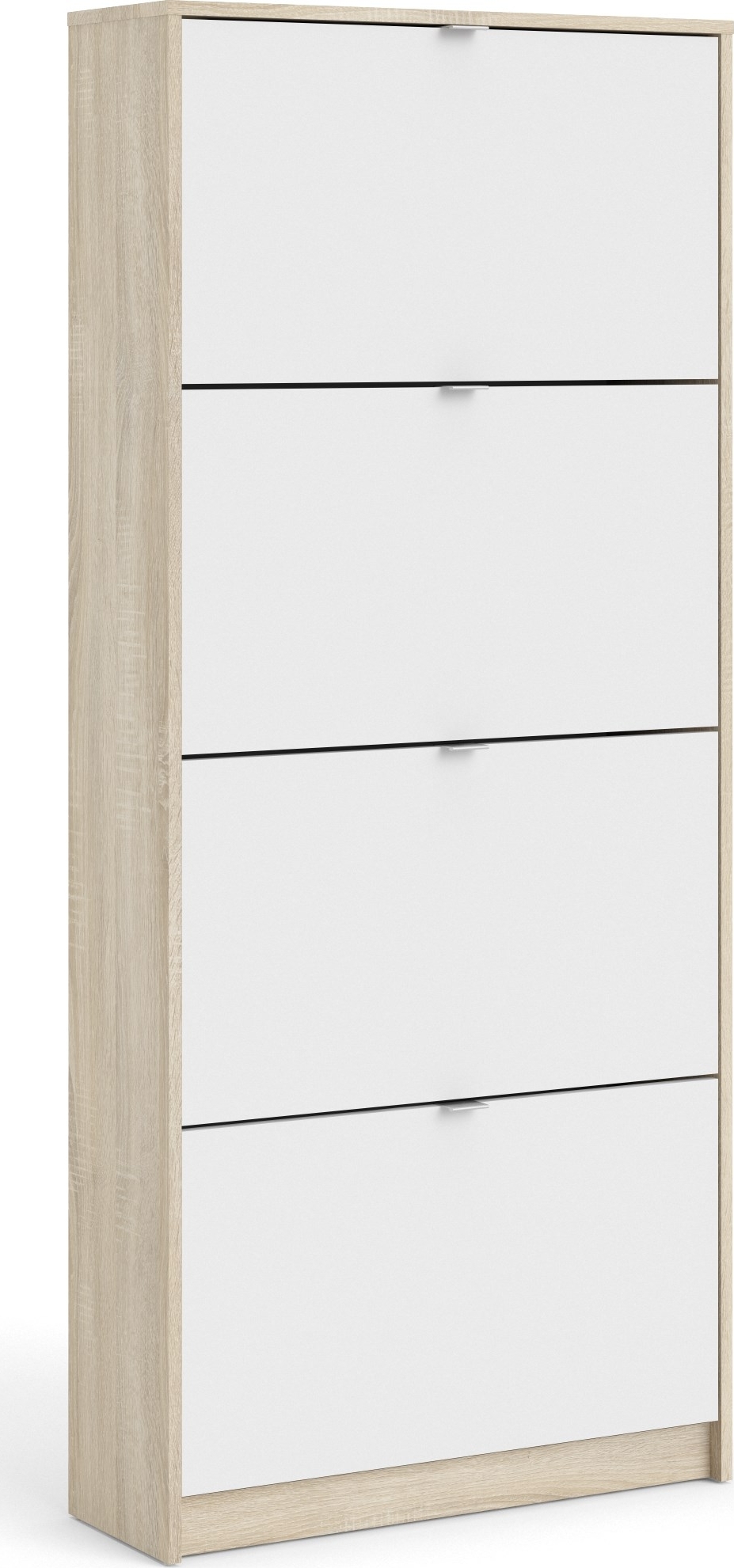 Sko dypt skoskap med 4 rom - Eik/hvit