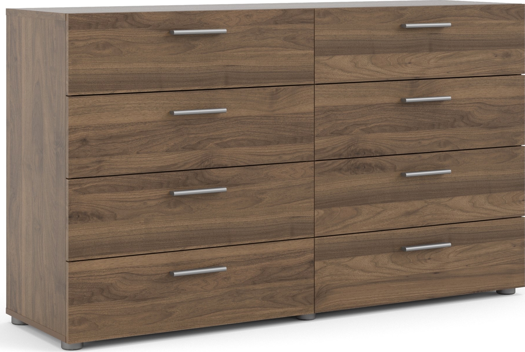 Kommode i valnøtt med 8 skuffer, 140 cm bred Kommode i valnøtt med 8 skuffer, 140 cm bred