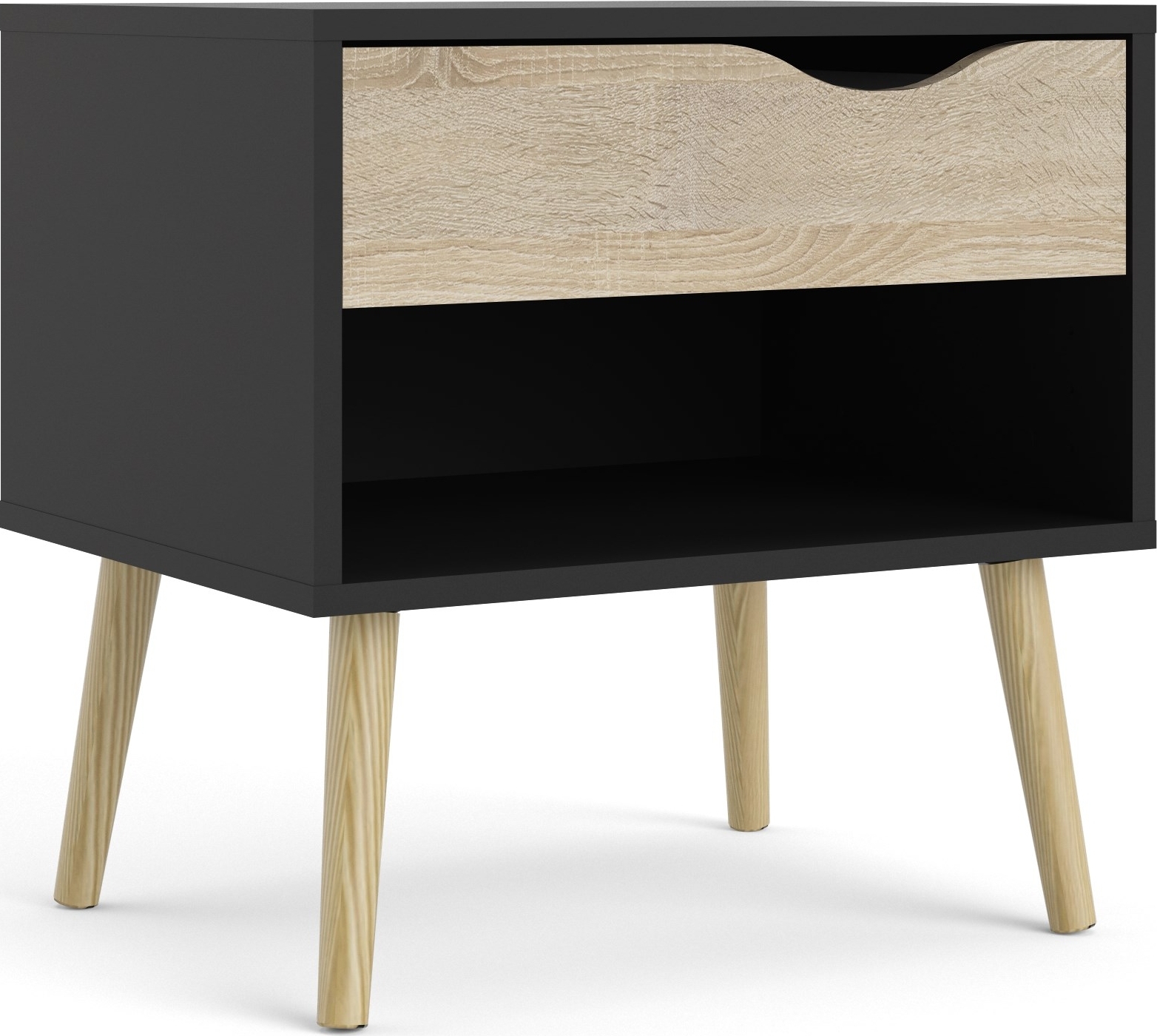 Oslo nattbord - Sort/eik