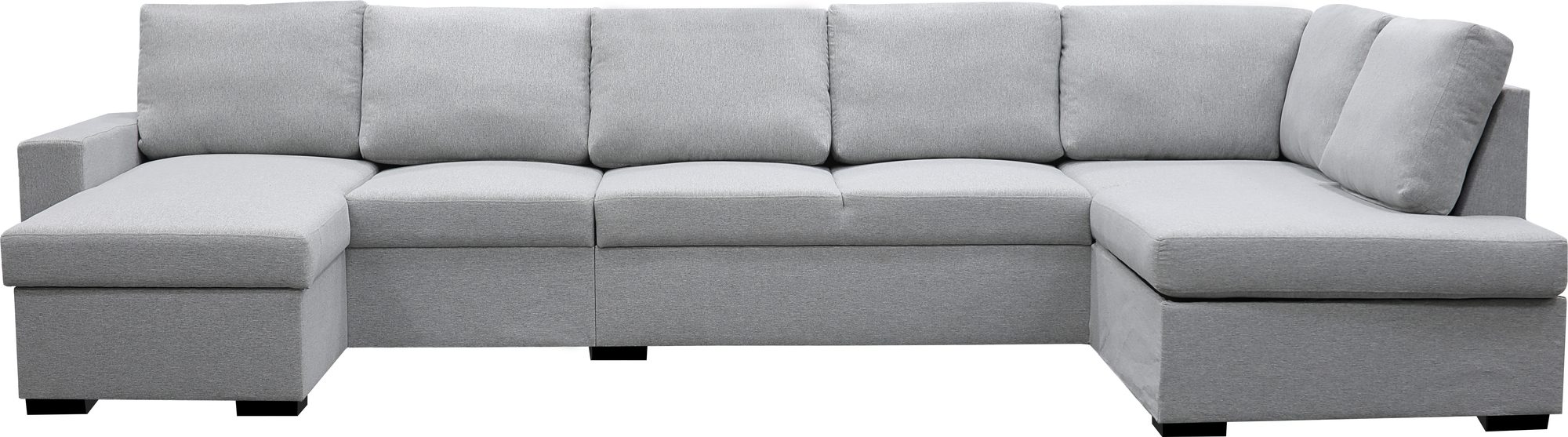 U-formet sofa med oppbevaring 367 cm gr? + Tekstilpleie for m?bler