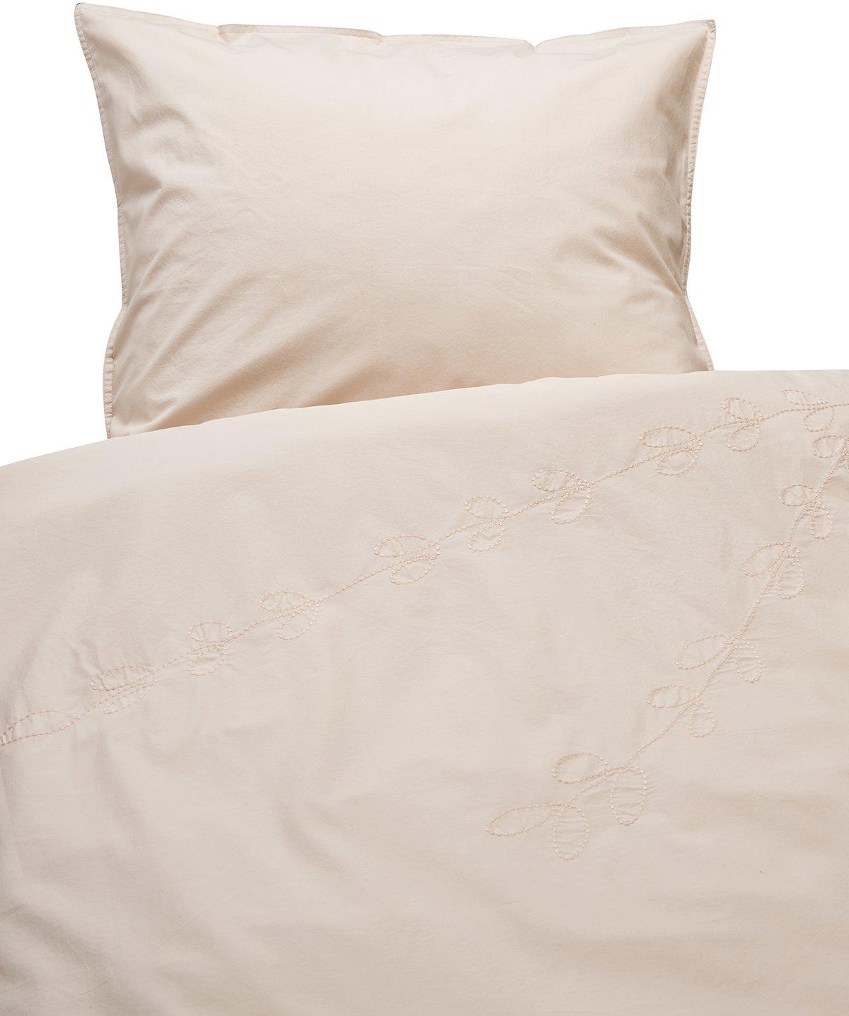 Amie broderi sengesett 150 x 210 cm - Lys rosa