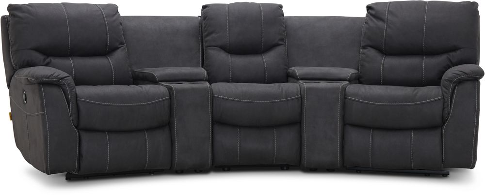Rom Biosofa - 3-seter recliner (el) i grått microfiber tøystoff Rom Biosofa - 3-seter recliner (el) i grått microfiber tøystoff