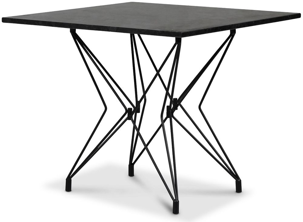 Zoo spisebord 90x90 cm - Svart / Granitt