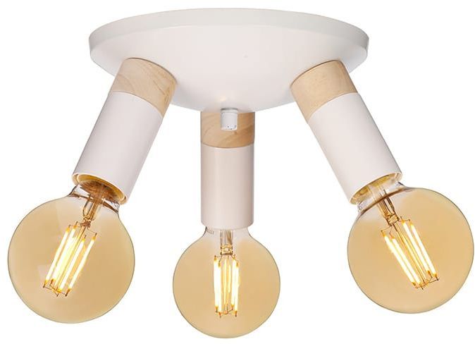 Spartan Wood taklampe - Hvit/tre