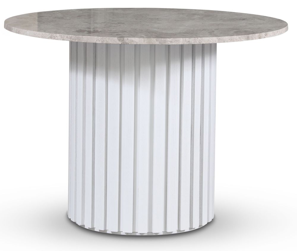 Empire spisebord - S�lv Diana marmor / Hvit lamell trefot