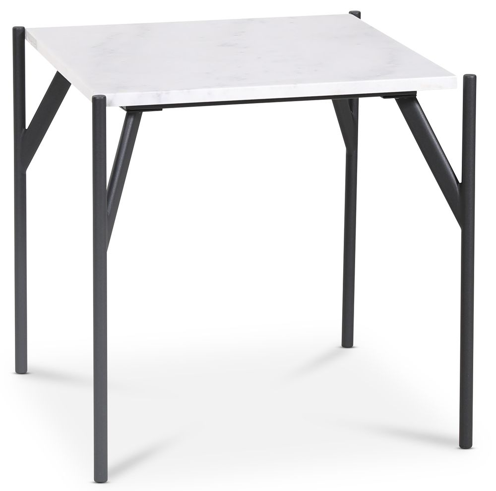 Accent stuebord 50 - Hvit marmor / Svart