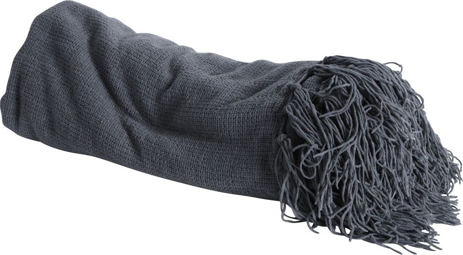 Chenille pledd 127 x 152 cm - Gr�