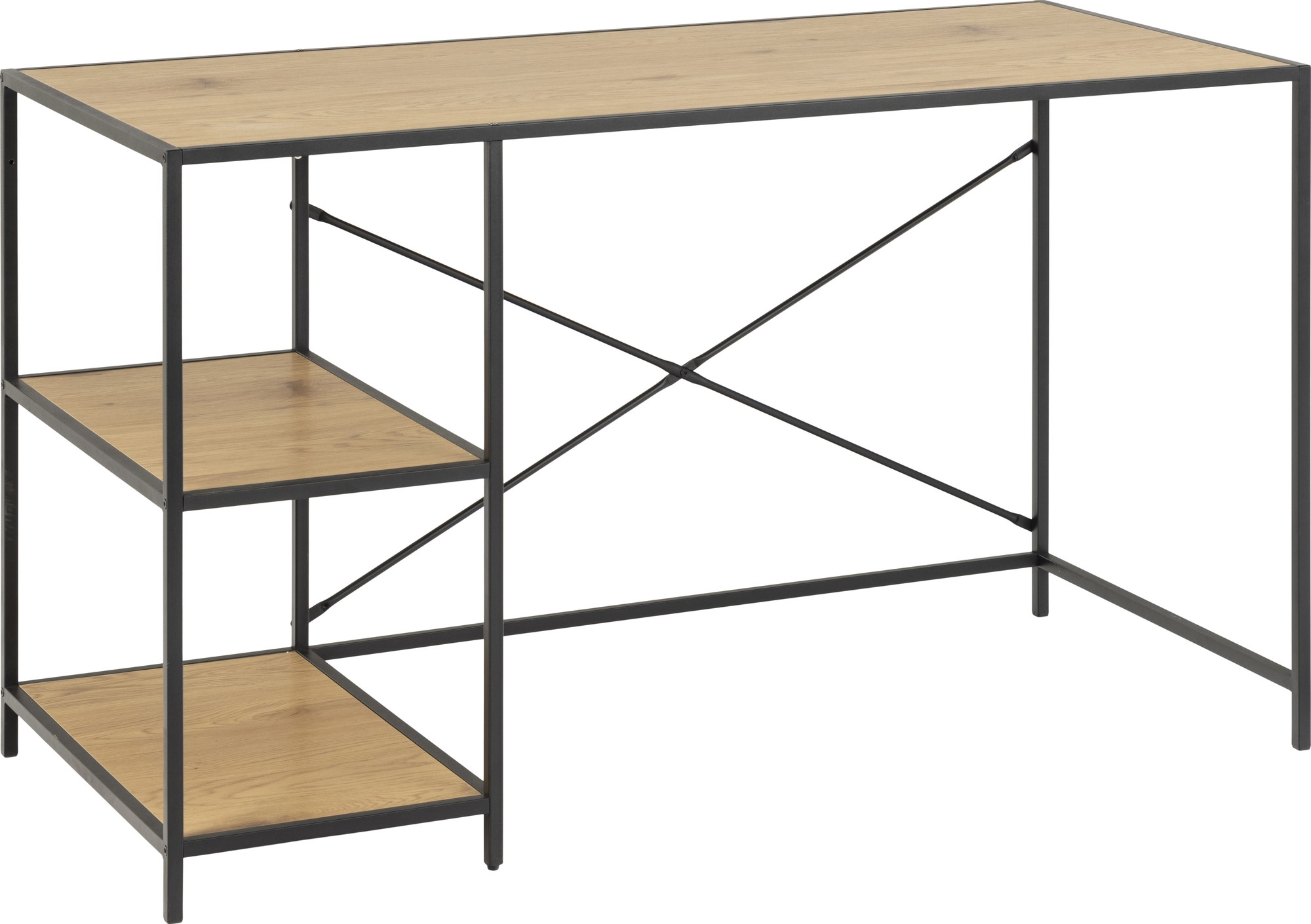 Seaford skrivebord 130 cm - Eik/svart