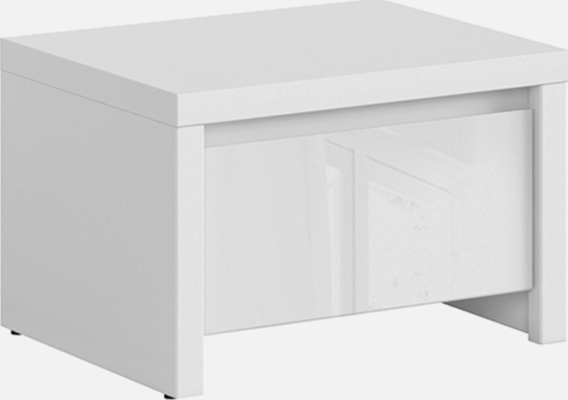 Kaspisk nattbord - Blank hvit Kaspisk nattbord - Blank hvit