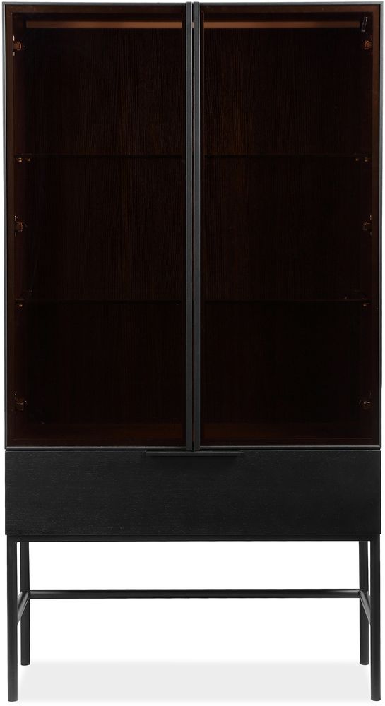 Sterling vitrineskap - Svart askfinér Sterling vitrineskap - Svart askfinér