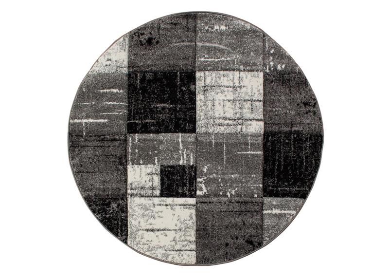 Maskinvevd teppe, Aversa - Svart - Rundt, Ø120 cm