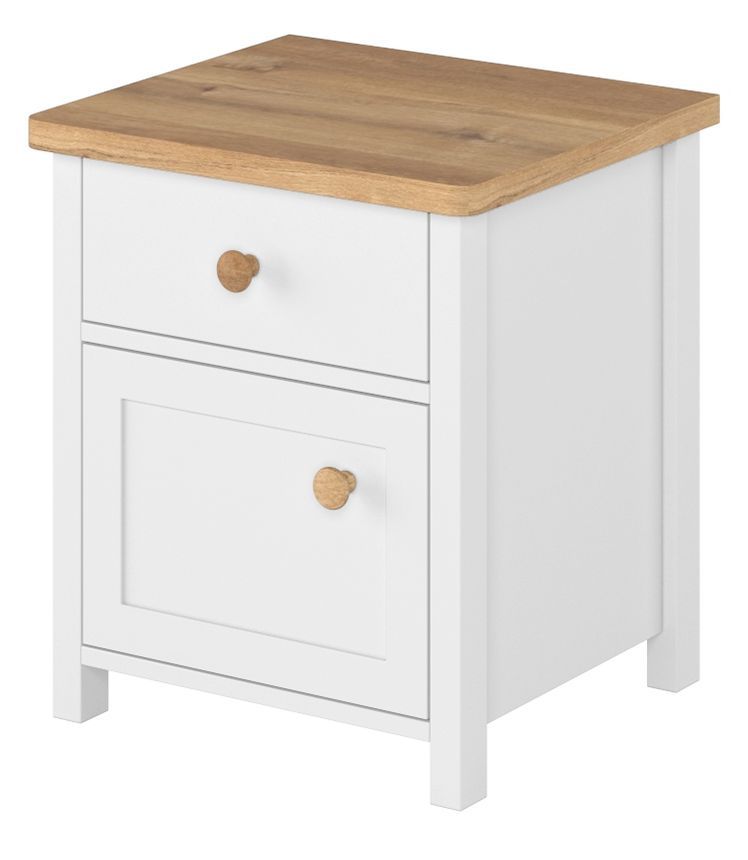 Eldon nattbord - Hvit/eik