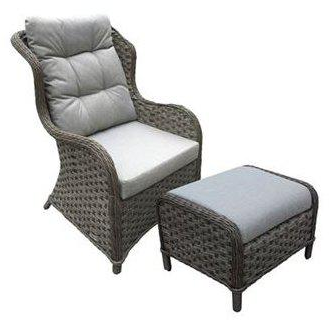 Lenestol Vinga med fotskammel - Grå Lenestol Vinga med fotskammel - Grå