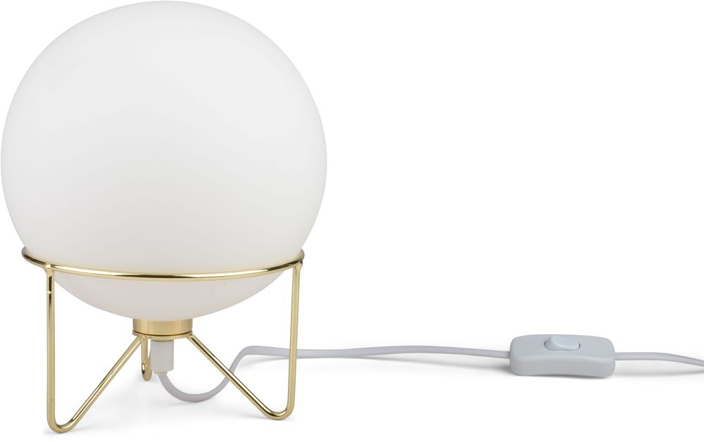 Bordlampe globus - Gull/hvit