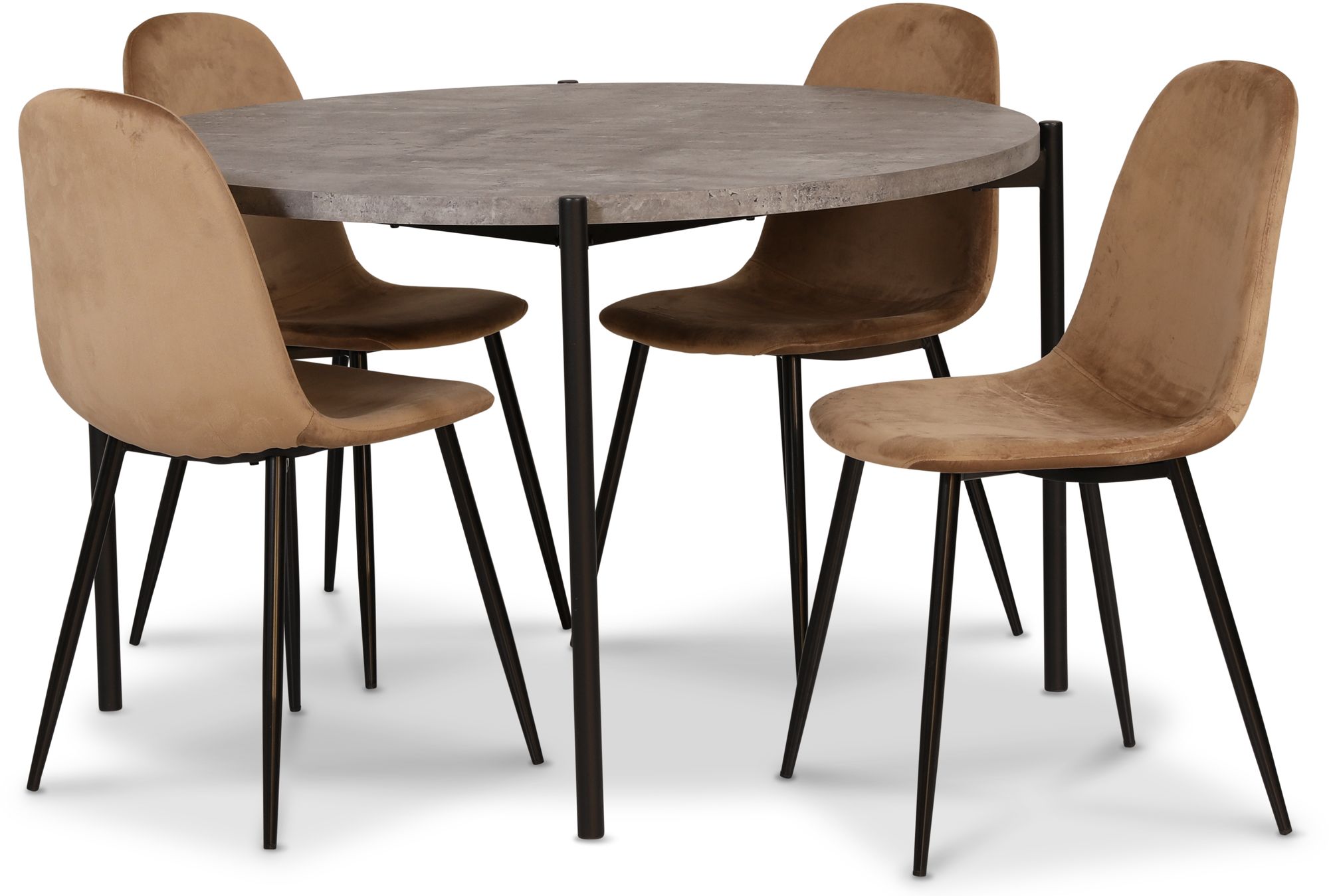 Shanghai spisegruppe �120 cm inkl. 4 stk. Carisma stoler - Sementimitasjon