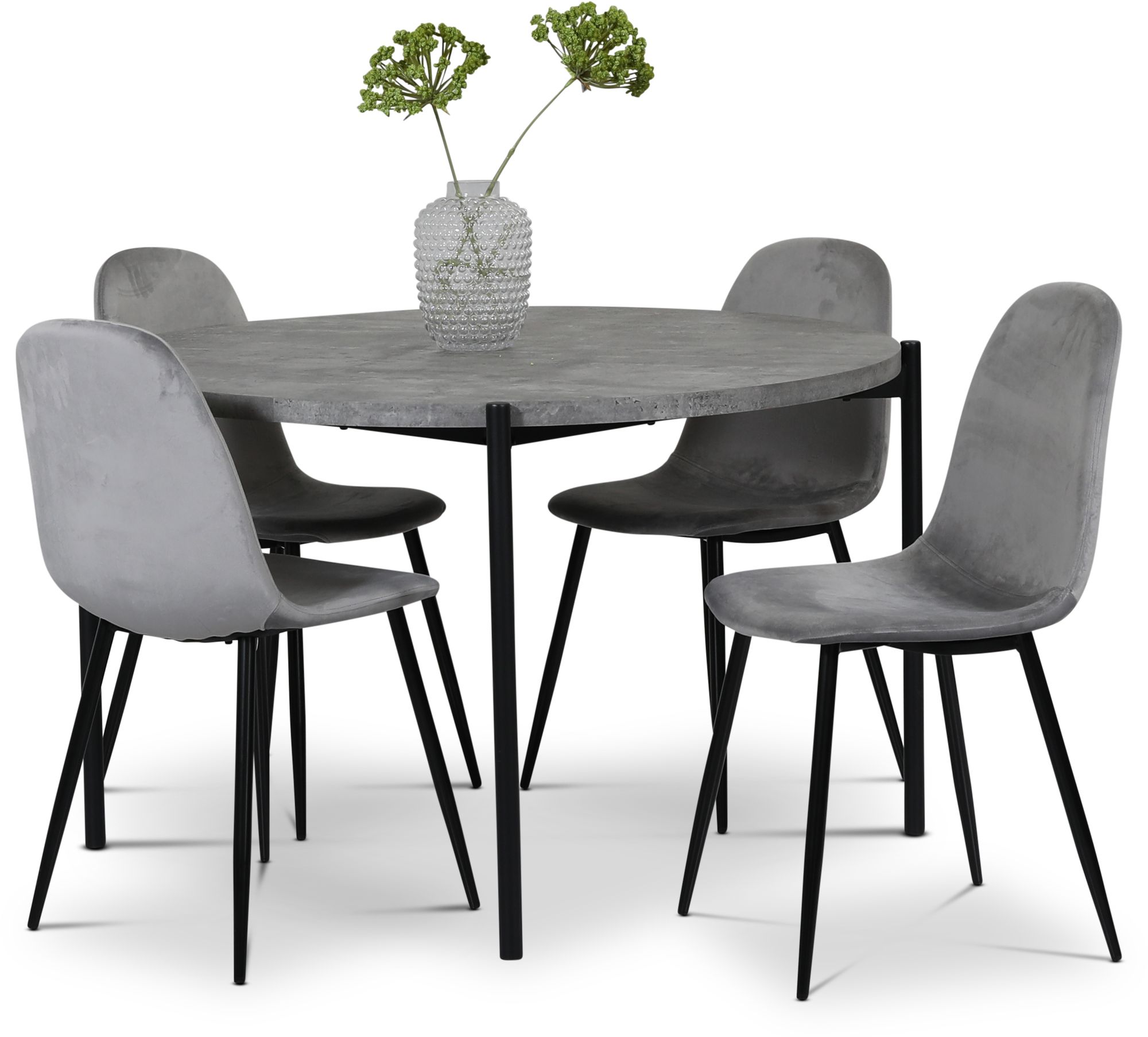 Shanghai spisegruppe �120 cm inkl. 4 stk. Carisma stoler - Sementimitasjon