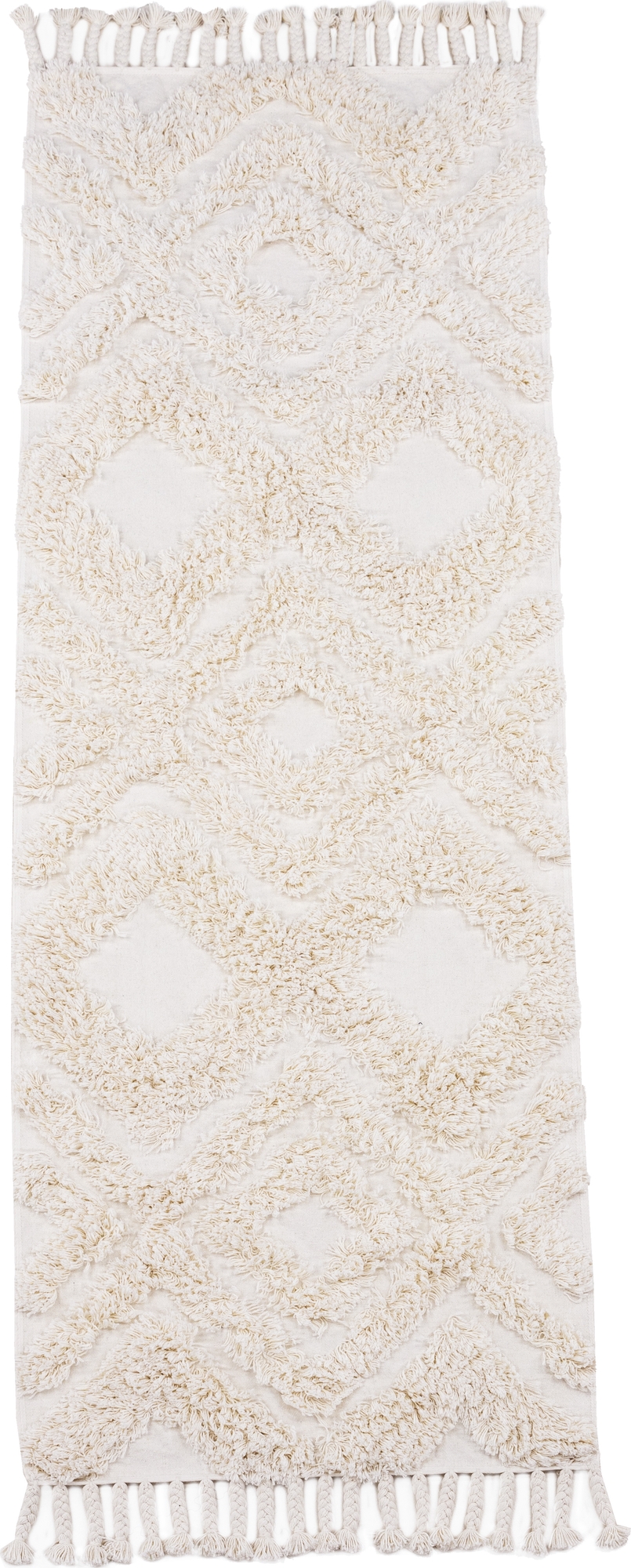 Kleva bomullsteppe 200 x 70 cm - Hvit