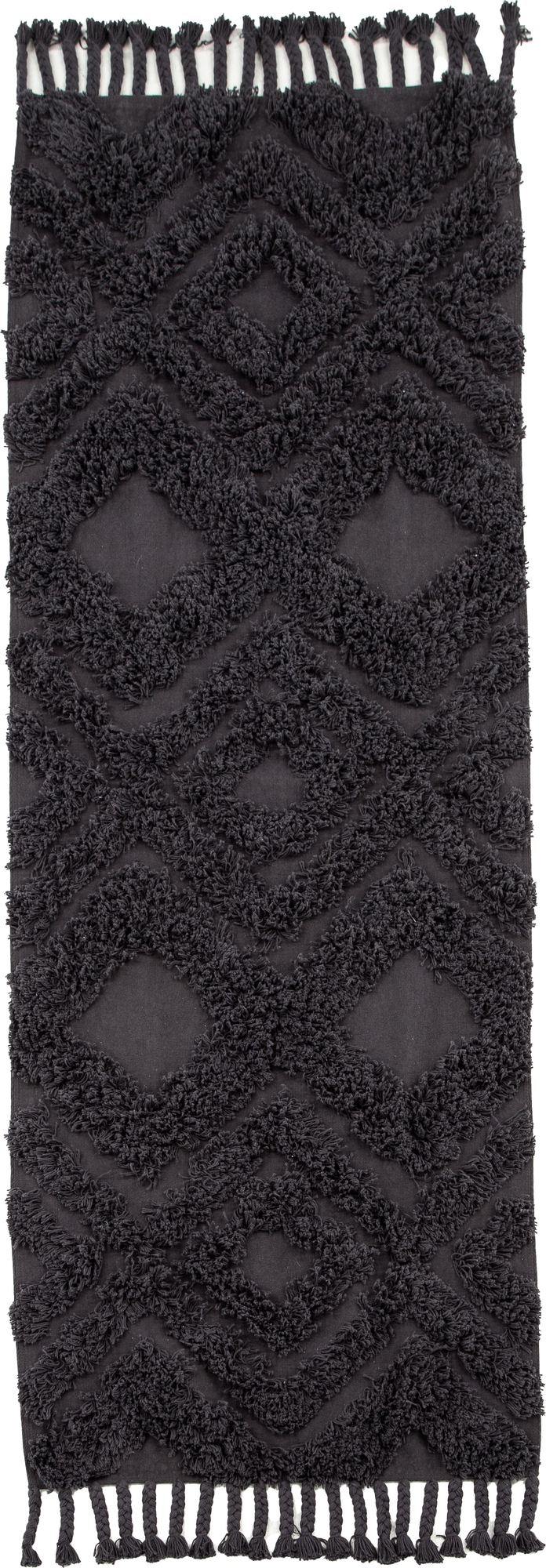 Kleva bomullsteppe 200 x 70 cm - Mørk grå