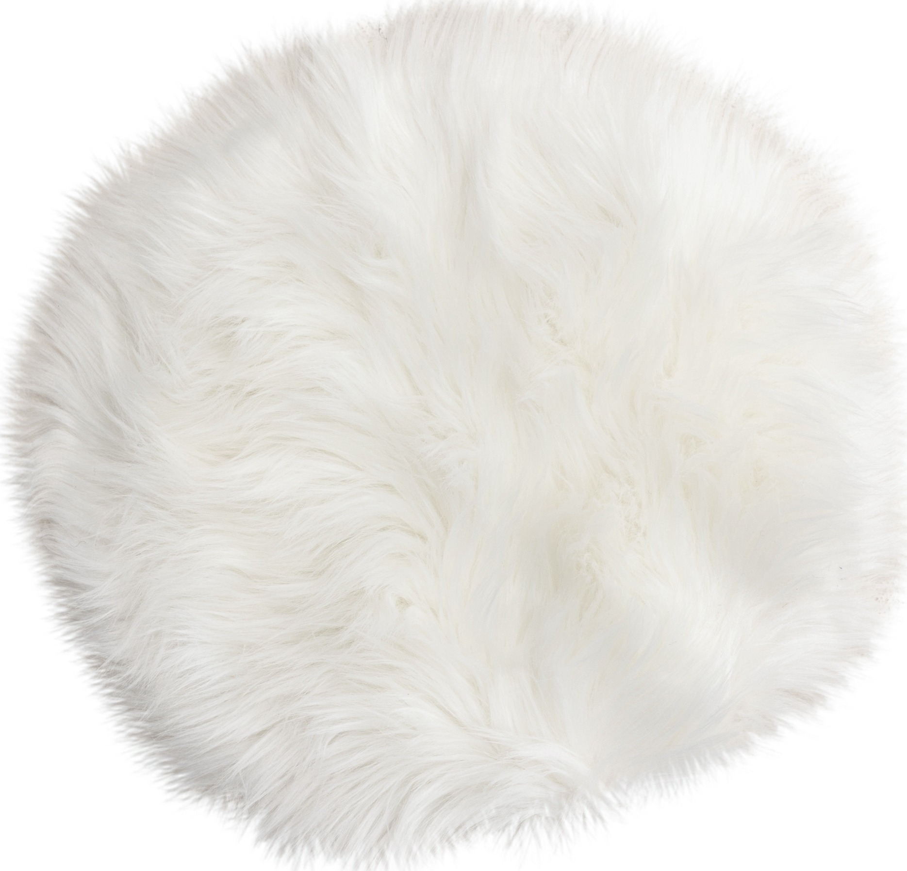 Katy stolpute 34 x 34 cm - Hvit fuskepels