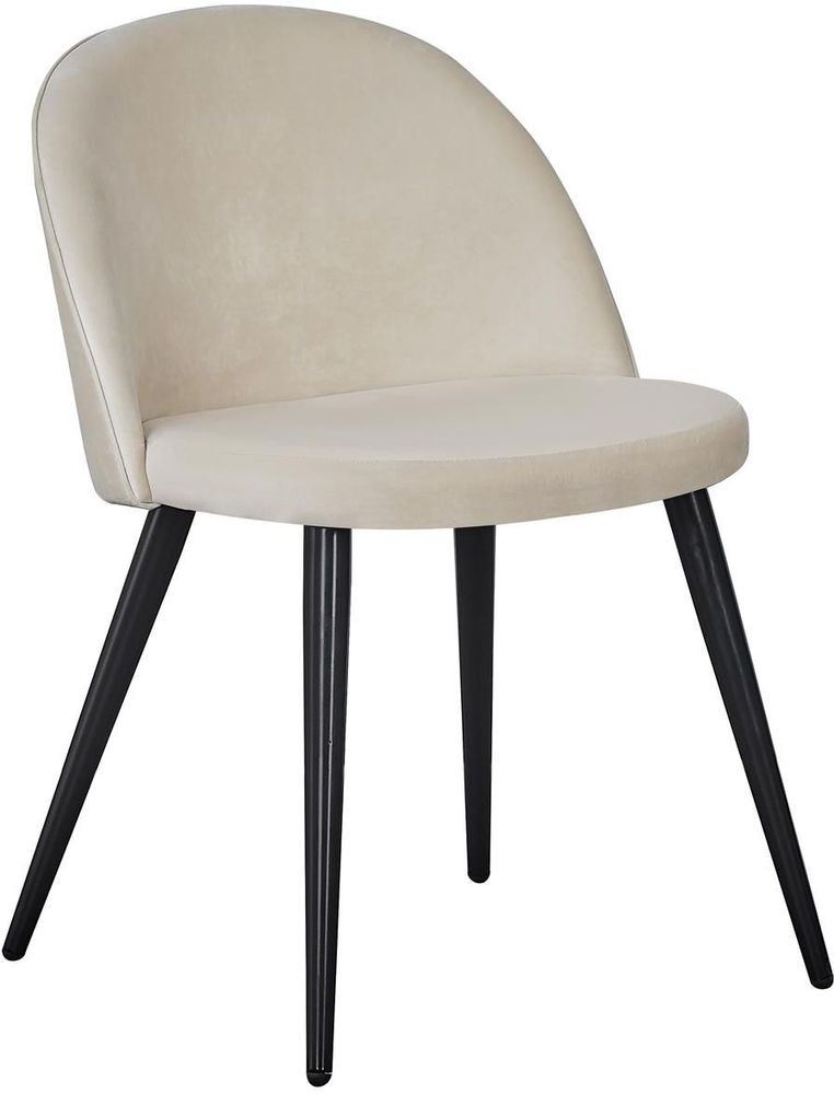 Spisestol Zeus - Svart / Beige Fløyel + Møbelrengjøring Spisestol Zeus - Svart / Beige Fløyel + Møbelrengjøring